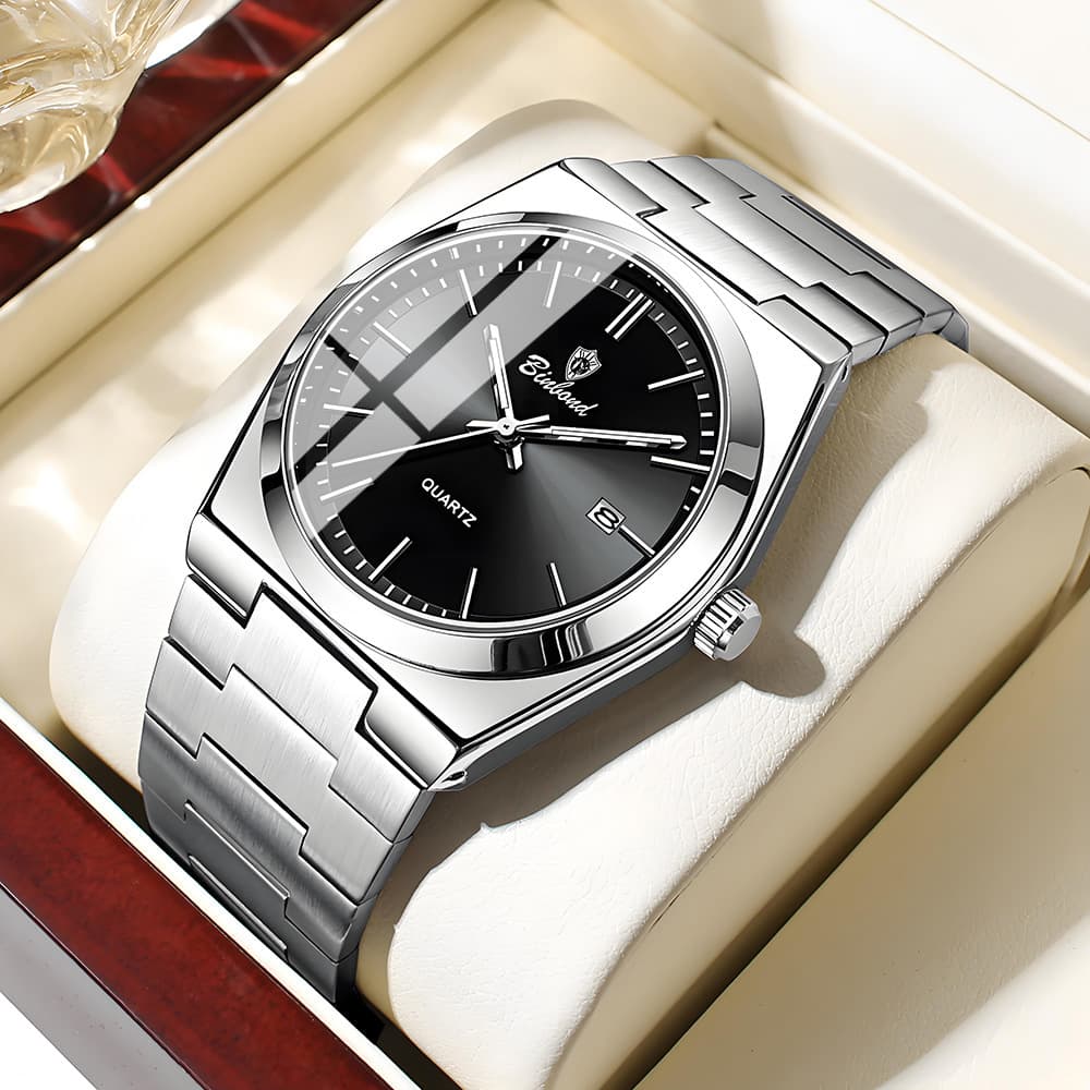 BINBOND Ultra-Thin Men's Quartz Watch – Water-Resistant, Luminous, Stainless Steel Business Watch, photo 7