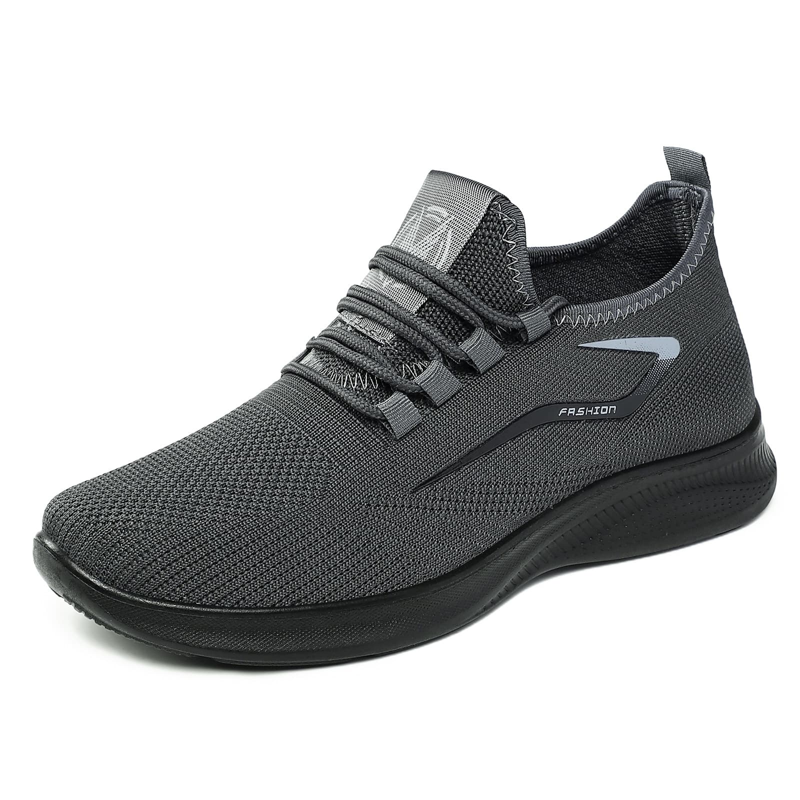 Men's Lightweight Breathable Knit Sneakers – Comfortable Slip-On Casual Shoes, Black/Gray/Royal Blue, Sizes 39-48, photo 7