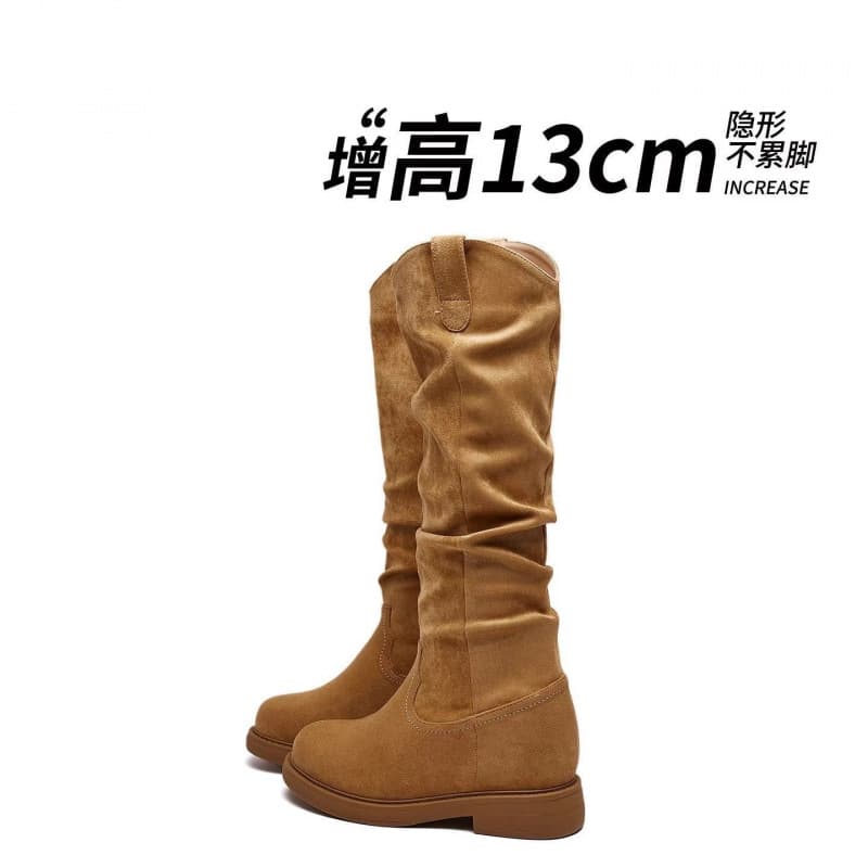 Fall/Winter Above-the-Knee Slimming Fashion Boots: 2026 New Arrival Riding Boots with Pleats, Built-in Heel, and Versatile Knee-High Boots for Women, photo 7