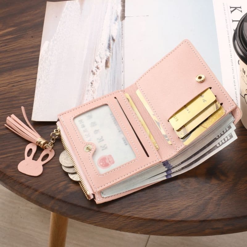 New Slim Wallet for Women: Korean-Style, Portable, Bi-Fold, Short, Zipper Coin Purse with Large Capacity and Multiple Card Slots, photo 3