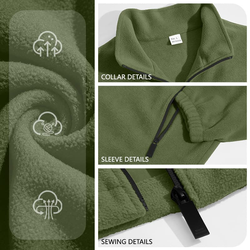 Cross-Border Men's Fleece Jacket: Fall/Winter European & American Casual Amazon Jacket—New Arrival Solid-Color Fleece Outdoor Top, photo 3