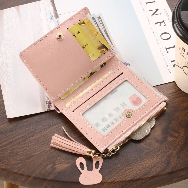 New Slim Wallet for Women: Korean-Style, Portable, Bi-Fold, Short, Zipper Coin Purse with Large Capacity and Multiple Card Slots, photo 4
