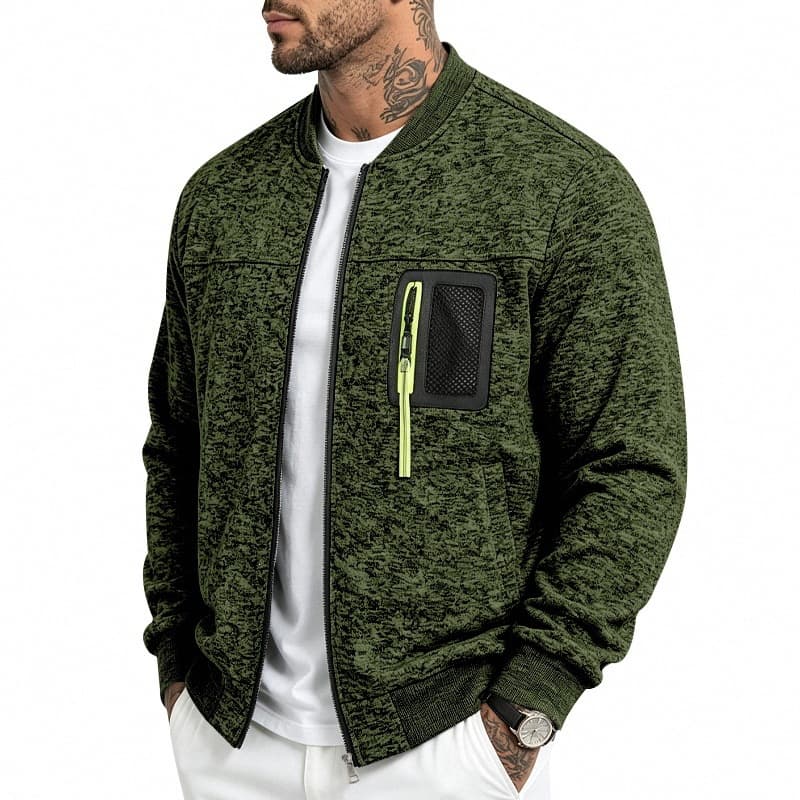 Cross-Border Spring & Summer Men's Cationic Baseball Jacket, Full-Zip Outerwear, Color-Blocked Casual Men's Top, Multiple Colors, In Stock, photo 9