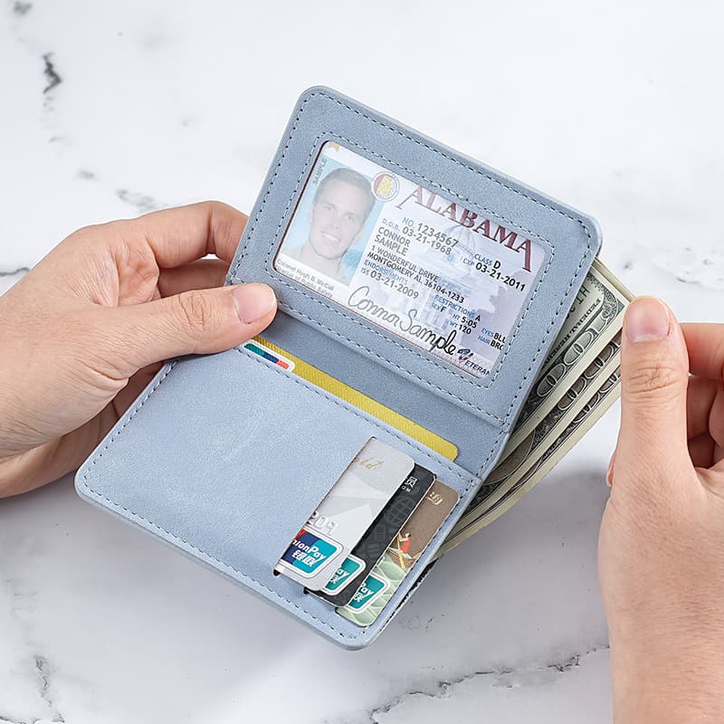 Ultra-Thin Mini Card Holder Wallet for Men & Women – Slim PU Card Case with Multiple Slots, Anti-Demagnetization ID & Ticket Holder, Solid Color, 4 Colors, photo 2