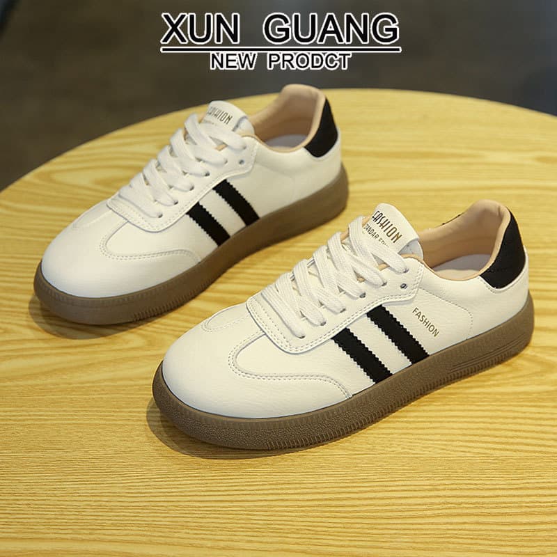 Genuine Cowhide Forrest Gump Sneakers for Women – 2025 Breathable White Casual Shoes, Silver & Black, photo 3