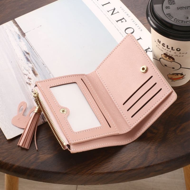 New Slim Wallet for Women: Korean-Style, Portable, Bi-Fold, Short, Zipper Coin Purse with Large Capacity and Multiple Card Slots, photo 2