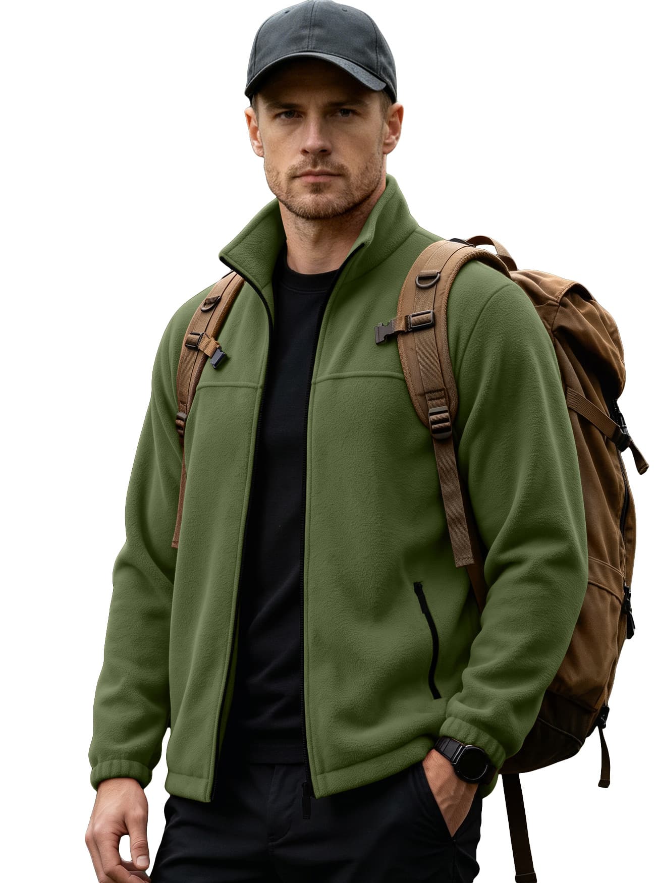 Cross-Border Men's Fleece Jacket: Fall/Winter European & American Casual Amazon Jacket—New Arrival Solid-Color Fleece Outdoor Top, photo 8