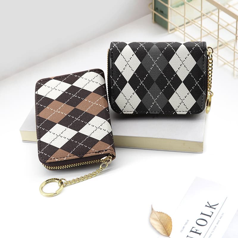 New Diamond-Pattern Zipper Coin Purse: Large-Capacity, Multifunctional Card Holder for Women—Luxurious Wallet with Korean-Style Anti-Demagnetization Card Sleeves, photo 4