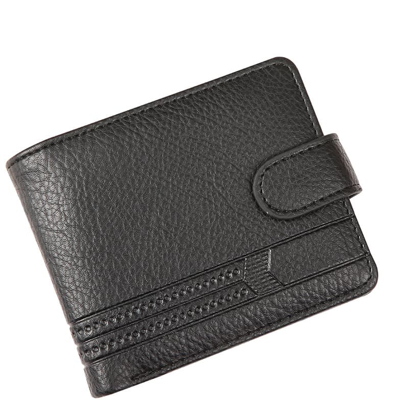 Manufacturer Wholesale: Men's Wallets—PU Leather, Short Style, Export-Grade, Cross-Border, Zipper and Snap Closure, Billfold, Coin Purse with Zipper, photo 5