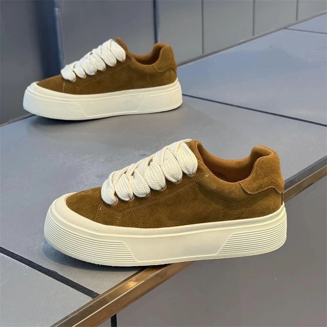 2026 New Vintage Two-Tone Chunky-Sole Height-Boosting Men's Skate Shoes: Versatile, Breathable, Athletic, Casual, and Trendy "Dad Shoes", photo 2