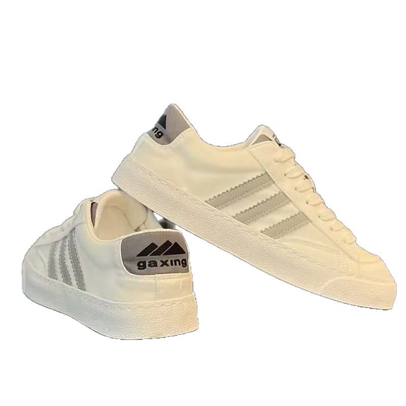 Men's Low-Top Canvas Sneakers – Breathable Lightweight Casual Shoes with Soft Rubber Sole, Three Stripes, White/Black/Black & White, Sizes 38-43, photo 5