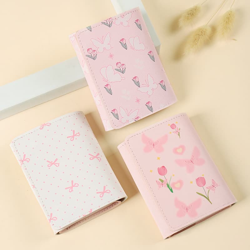 Butterfly-Print Tri-Fold Wallet – Compact PU Purse with Card & Coin Compartments, photo 2