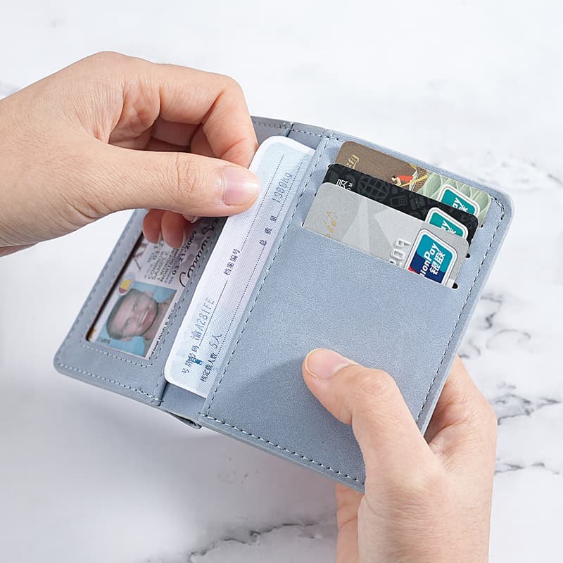 Ultra-Thin Mini Card Holder Wallet for Men & Women – Slim PU Card Case with Multiple Slots, Anti-Demagnetization ID & Ticket Holder, Solid Color, 4 Colors, photo 3