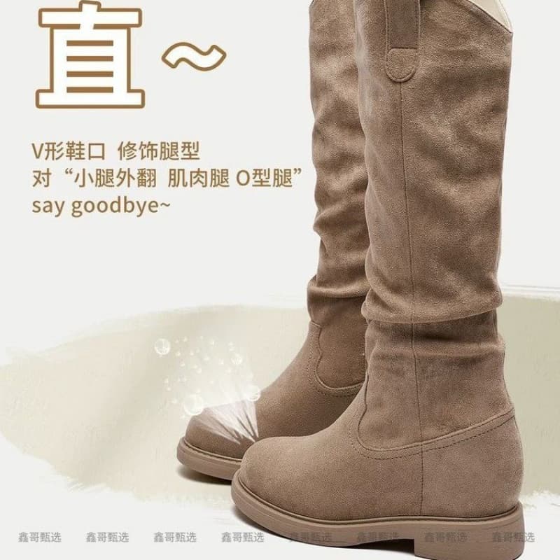 Fall/Winter Above-the-Knee Slimming Fashion Boots: 2026 New Arrival Riding Boots with Pleats, Built-in Heel, and Versatile Knee-High Boots for Women, photo 2