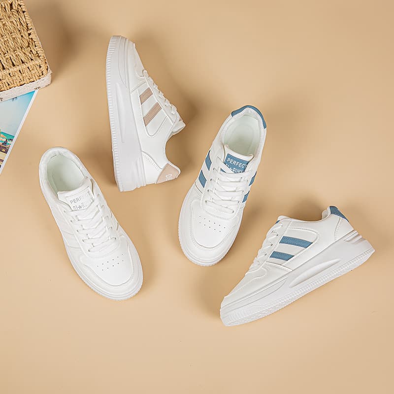 Women's Chunky Sole Sneakers – Lightweight, Non-Slip, Korean-Style Casual Shoes in White, Brown & Blue, photo 4