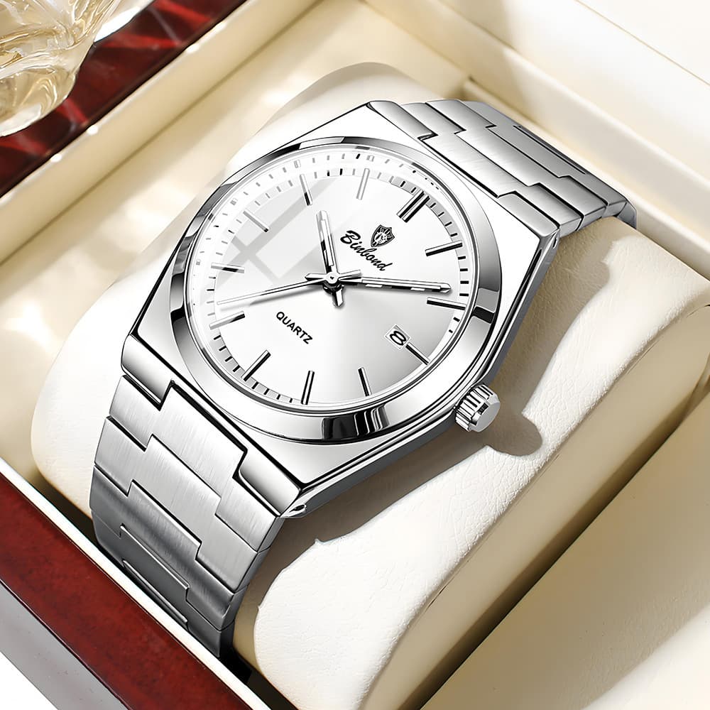 BINBOND Ultra-Thin Men's Quartz Watch – Water-Resistant, Luminous, Stainless Steel Business Watch, photo 6