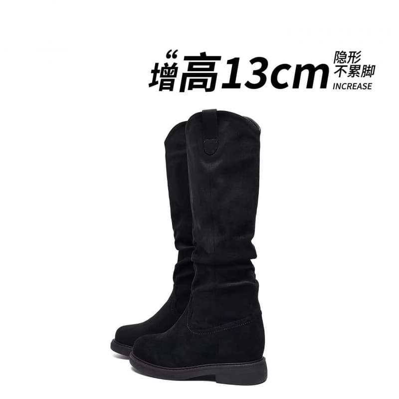 Fall/Winter Above-the-Knee Slimming Fashion Boots: 2026 New Arrival Riding Boots with Pleats, Built-in Heel, and Versatile Knee-High Boots for Women, photo 3