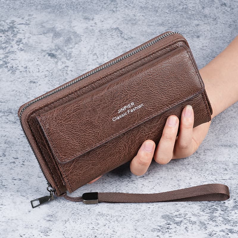 Cross-Border Men's Wallet: PU Leather, Multiple Card Slots, Casual Long Wallet, New Style, Large Capacity, Handheld Bag, Phone and Coin Pouch for Men, photo 6
