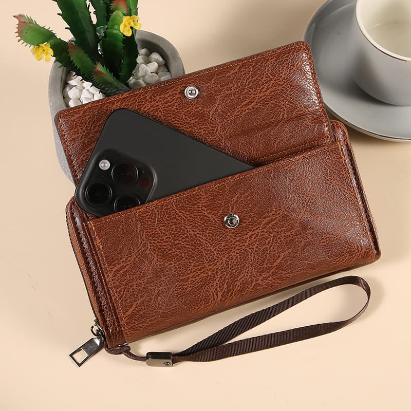 New Cross-Border Men's Large-Capacity Zipper Wallet with Multiple Card Slots, Large-Capacity Clutch, Phone Pouch, and Coin Purse, photo 3