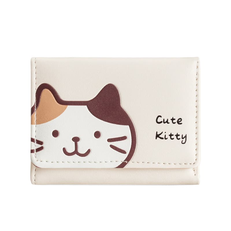Cute Kitten-Printed Women's Short Wallet – PU Leather, Multiple Card Slots, Buckle Closure & Coin Pocket, photo 5