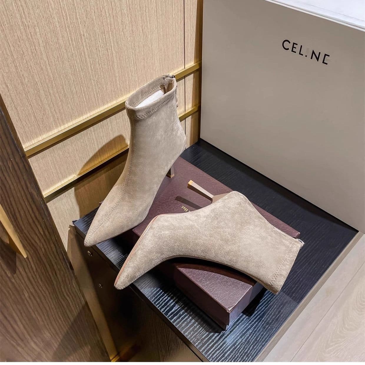 Chic Pointed-Toe Stretch Slimming Boots, French-Style Nude Boots, New Fall/Winter Collection, Elegant Single-Boots, Fleece-Lined, Back-Zip Short Boots for Women, photo 7