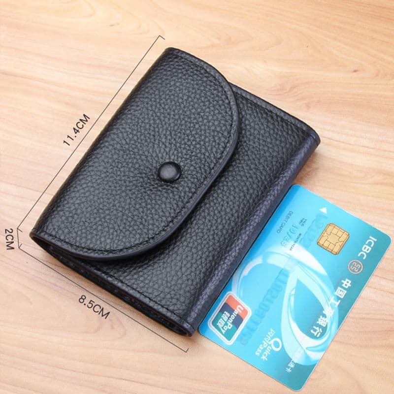 2-in-1 Mini Coin Pouch & Card Holder Wallet – Waterproof PU, Ultra-Lightweight Theft-Resistant, Unisex Black/Brown, photo 2