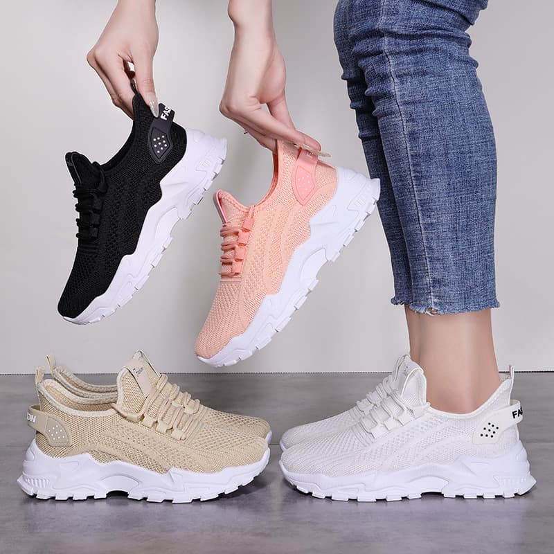 Plus-Size Women's Lightweight Sneakers – Breathable Knit Low-Top Lace-Up Shoes with Height-Boosting Sole, Sizes 36-43, 10 Colors, photo 4