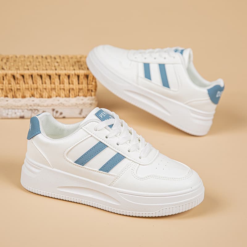 Women's Chunky Sole Sneakers – Lightweight, Non-Slip, Korean-Style Casual Shoes in White, Brown & Blue, photo 8
