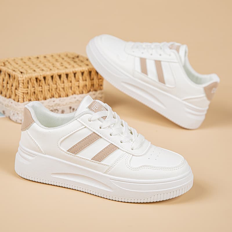 Women's Chunky Sole Sneakers – Lightweight, Non-Slip, Korean-Style Casual Shoes in White, Brown & Blue, photo 7