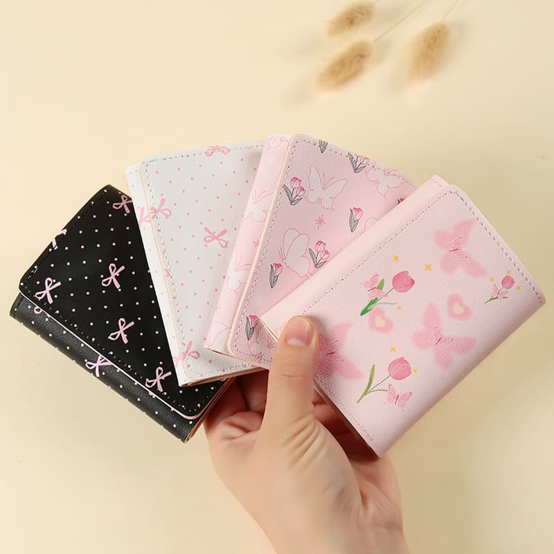 Butterfly-Print Tri-Fold Wallet – Compact PU Purse with Card & Coin Compartments, photo 4