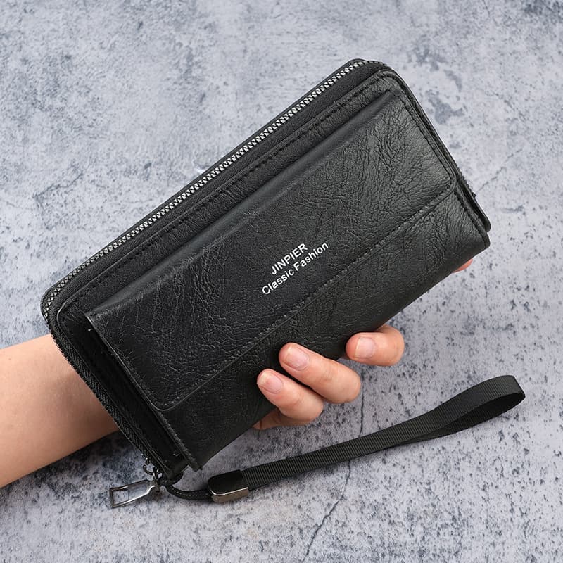 Cross-Border Men's Wallet: PU Leather, Multiple Card Slots, Casual Long Wallet, New Style, Large Capacity, Handheld Bag, Phone and Coin Pouch for Men, photo 7