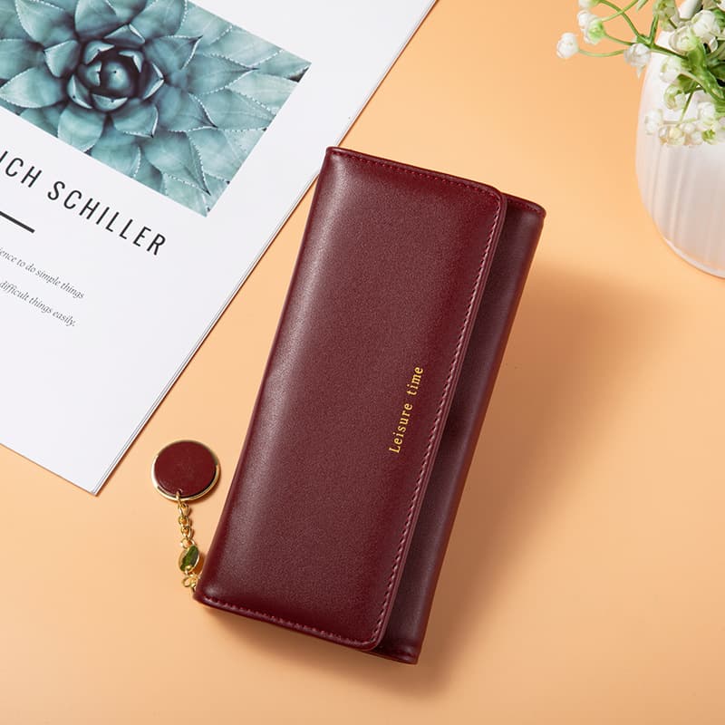 Women's PU Tri-Fold Wallet – Multi-Card Clutch with Quilted Detail (19cm), photo 6