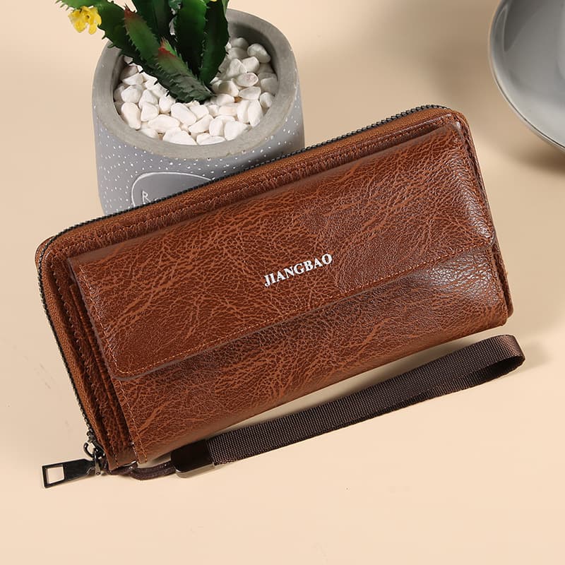 New Cross-Border Men's Large-Capacity Zipper Wallet with Multiple Card Slots, Large-Capacity Clutch, Phone Pouch, and Coin Purse, photo 6