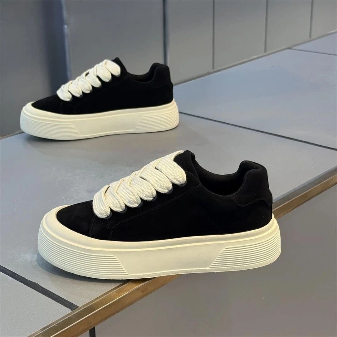 2026 New Vintage Two-Tone Chunky-Sole Height-Boosting Men's Skate Shoes: Versatile, Breathable, Athletic, Casual, and Trendy "Dad Shoes"