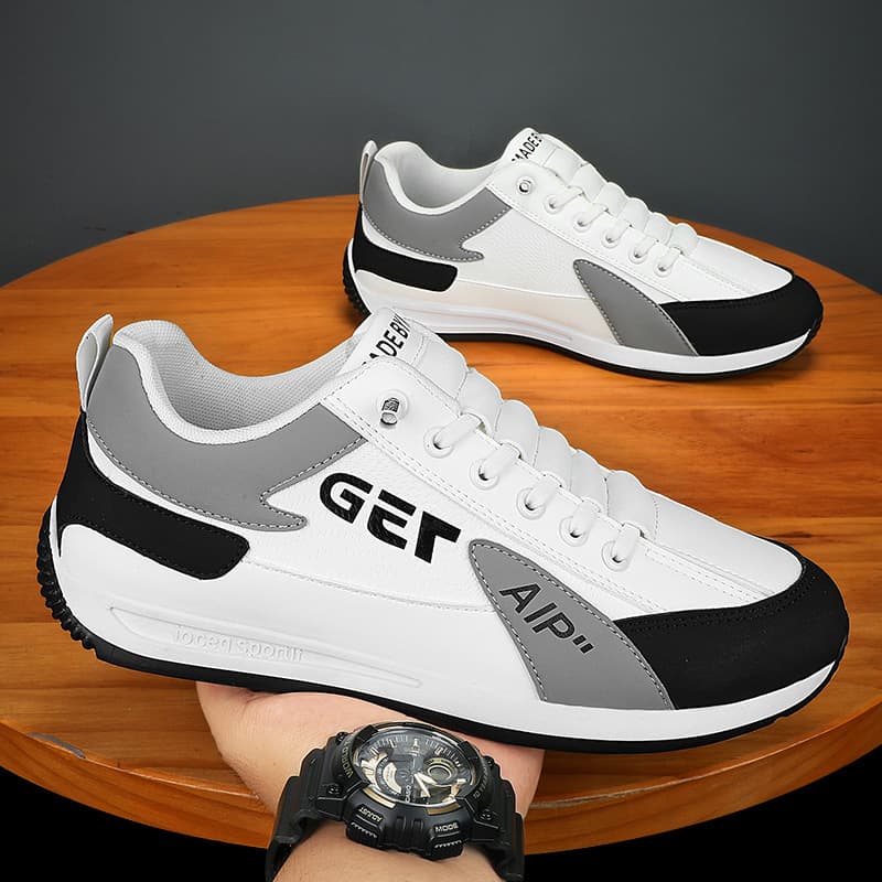 Yuanxi Club Men's Waterproof Slip-On Sneakers – Non-Slip PU Upper, Mesh Lining, Rubber Sole for Driving, Travel & Everyday Wear (White/Black/Gray), photo 6