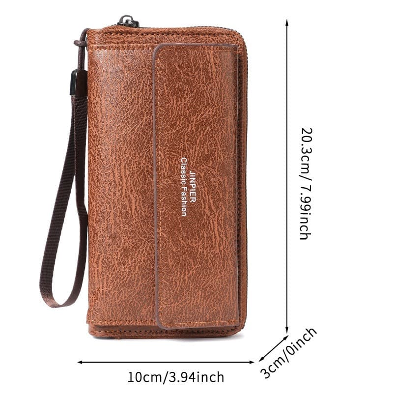Cross-Border Men's Wallet: PU Leather, Multiple Card Slots, Casual Long Wallet, New Style, Large Capacity, Handheld Bag, Phone and Coin Pouch for Men, photo 5