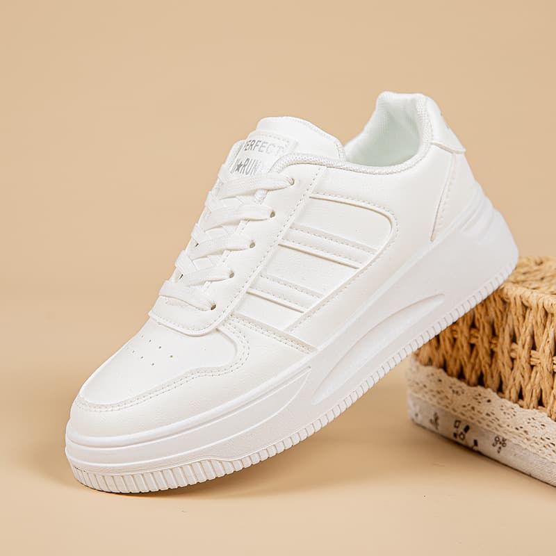 Women's Chunky Sole Sneakers – Lightweight, Non-Slip, Korean-Style Casual Shoes in White, Brown & Blue, photo 2