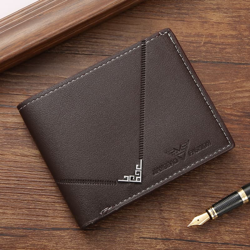 New Men's Wallet: Short-Style Wallet for Young Men—Simple and Stylish, Multiple Card Slots, Plain-Weave Design, Horizontal and Vertical Styles, Embossed Leather Wallet, photo 8