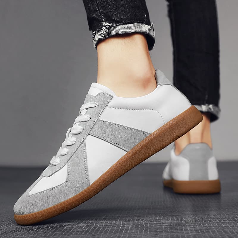 Jiamusen Men's Breathable Retro Sneakers – Lightweight All-Season Casual Shoes, White/Black, photo 3