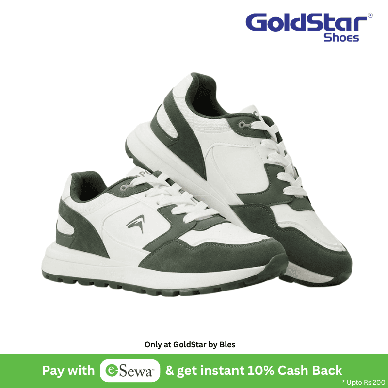 Goldstar Men's AX-2EV Casual Sneakers (White/Green)