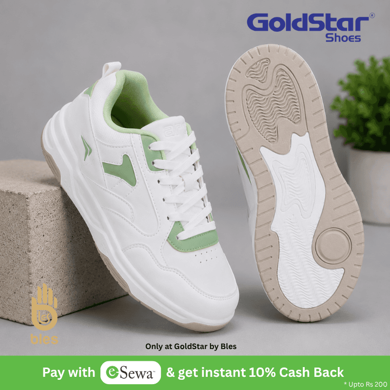 Goldstar AXL-114 Casual Sneakers Green White Lace-Up Ladies