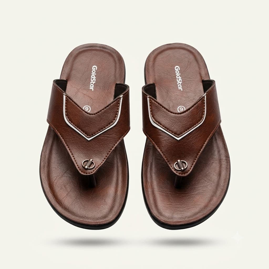 Goldstar Slippers PU Ari-5028 (Brown)