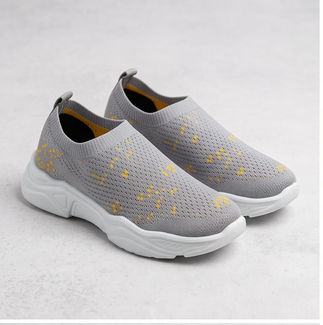 Not In Daraz-GOLDSTARSHOES G10-P413 (GREY/YELLOW)