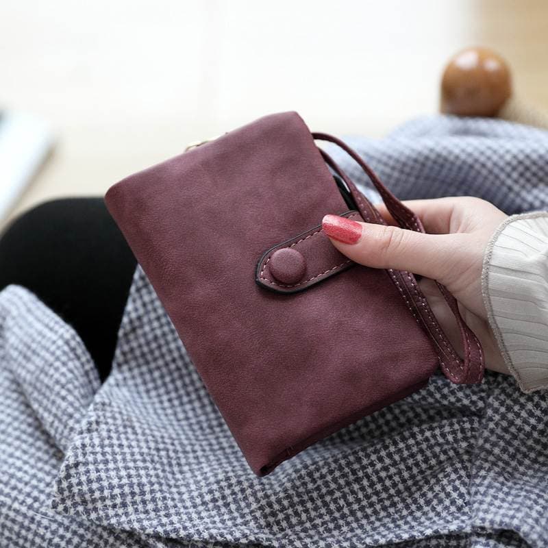 Multifunctional Korean-Style Fashionable Women's Wallet: Tri-fold Handbag with Multiple Card Slots, Matte Finish, Versatile, Short Design, Coin Pocket, photo 3
