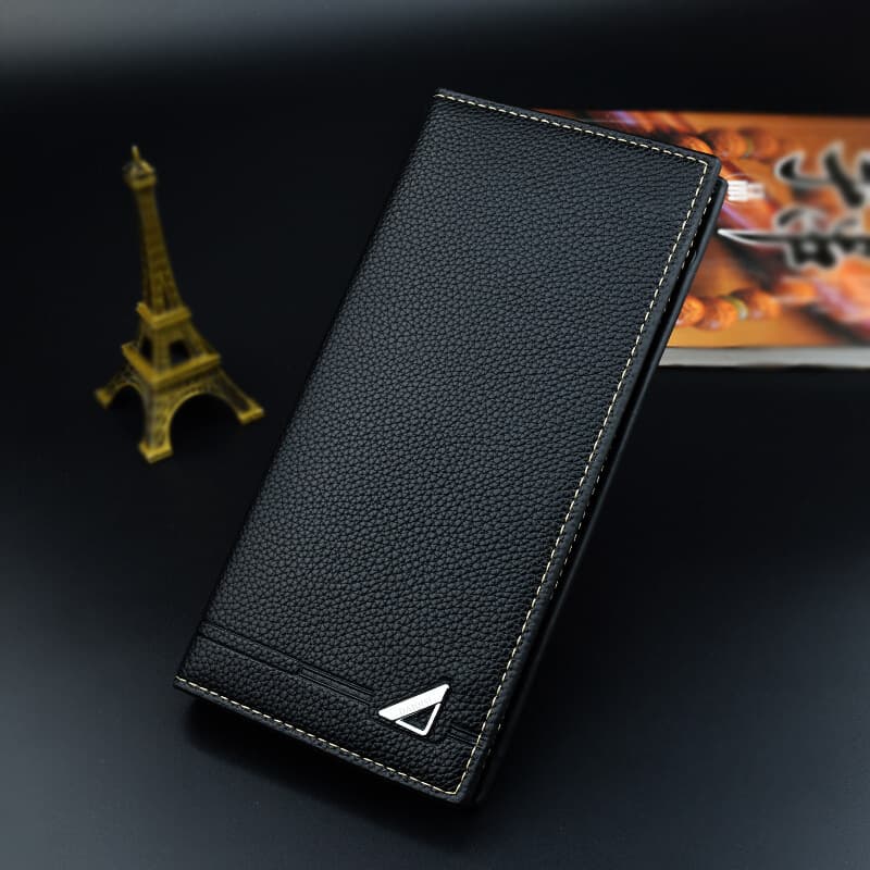 Slim Long PU Leather Wallet for Men – Multiple Card Slots, Expandable & Durable, Black or Brown, photo 3