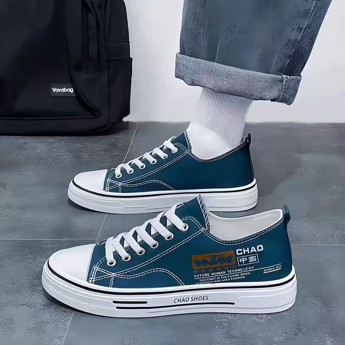 Men's Lightweight Breathable Canvas Sneakers – Korean-Style Casual Shoes, Blue or Black, photo 6