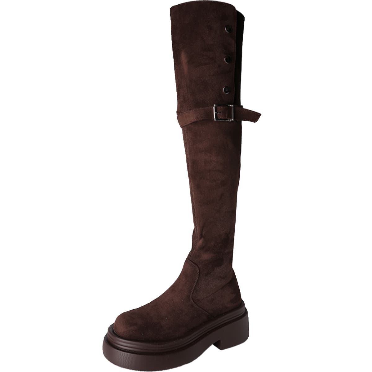 Women's Fold-Over Chunky Heel Western Boots – Knee-High Riding Style with Platform Sole, photo 5