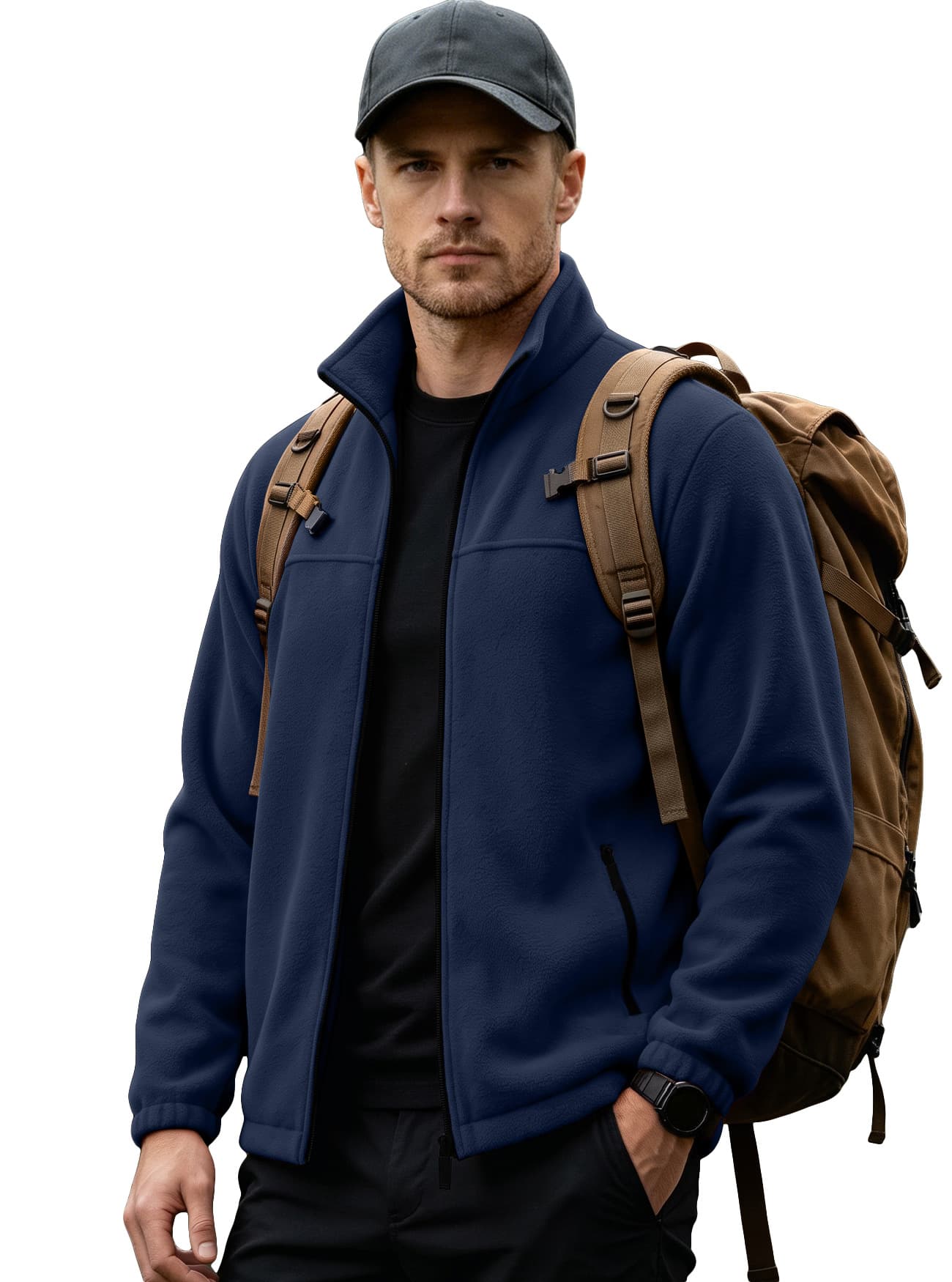 Cross-Border Men's Fleece Jacket: Fall/Winter European & American Casual Amazon Jacket—New Arrival Solid-Color Fleece Outdoor Top, photo 9