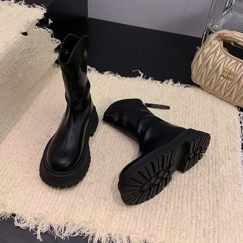 Women's Retro Chunky Heel Ankle Boots – Lightweight Zip-Up Hiking Style Boots, photo 9