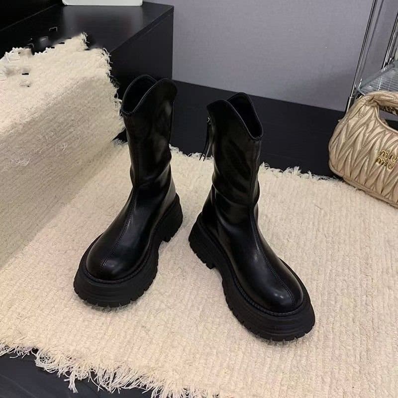 Women's Retro Chunky Heel Ankle Boots – Lightweight Zip-Up Hiking Style Boots, photo 2